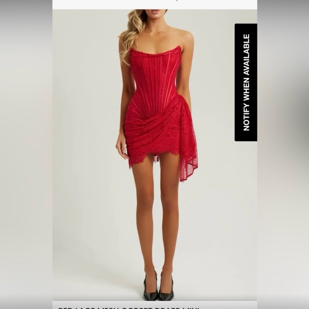 Heiress Beverly Hills Red Corset Drape Dress XL